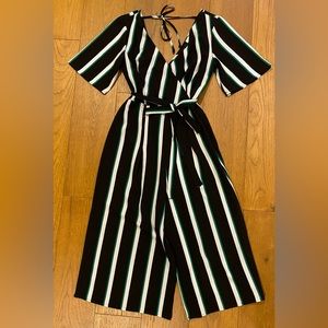 Row A Striped Crop Jumpsuit